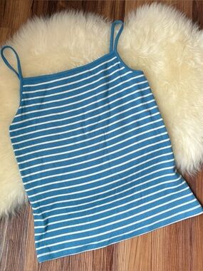 Boden Blue White Striped Tank Top • Size 10